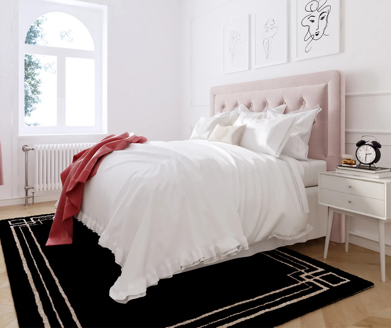 Mauve Amery Upholstered Queen Headboard - Image 3