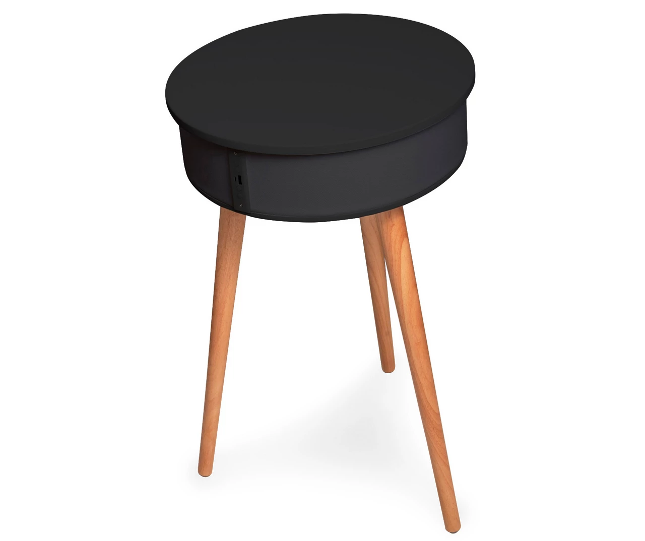 Black End Table With Bluetooth Speaker & USB Port - Image 5
