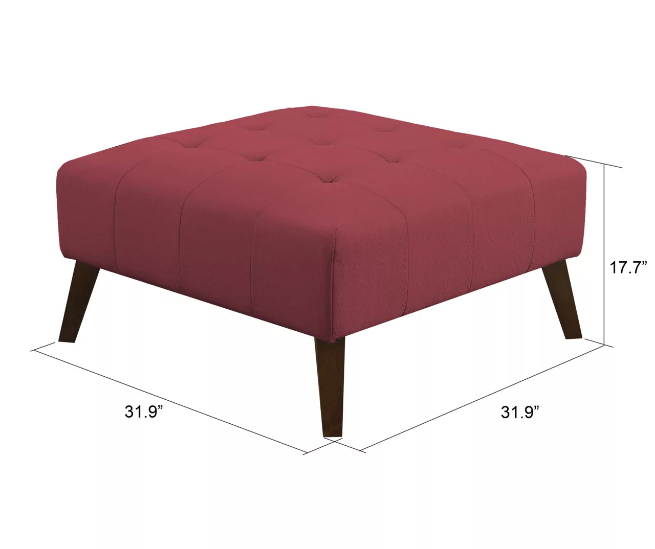 Jasper Brick Red Square Ottoman - Image 4