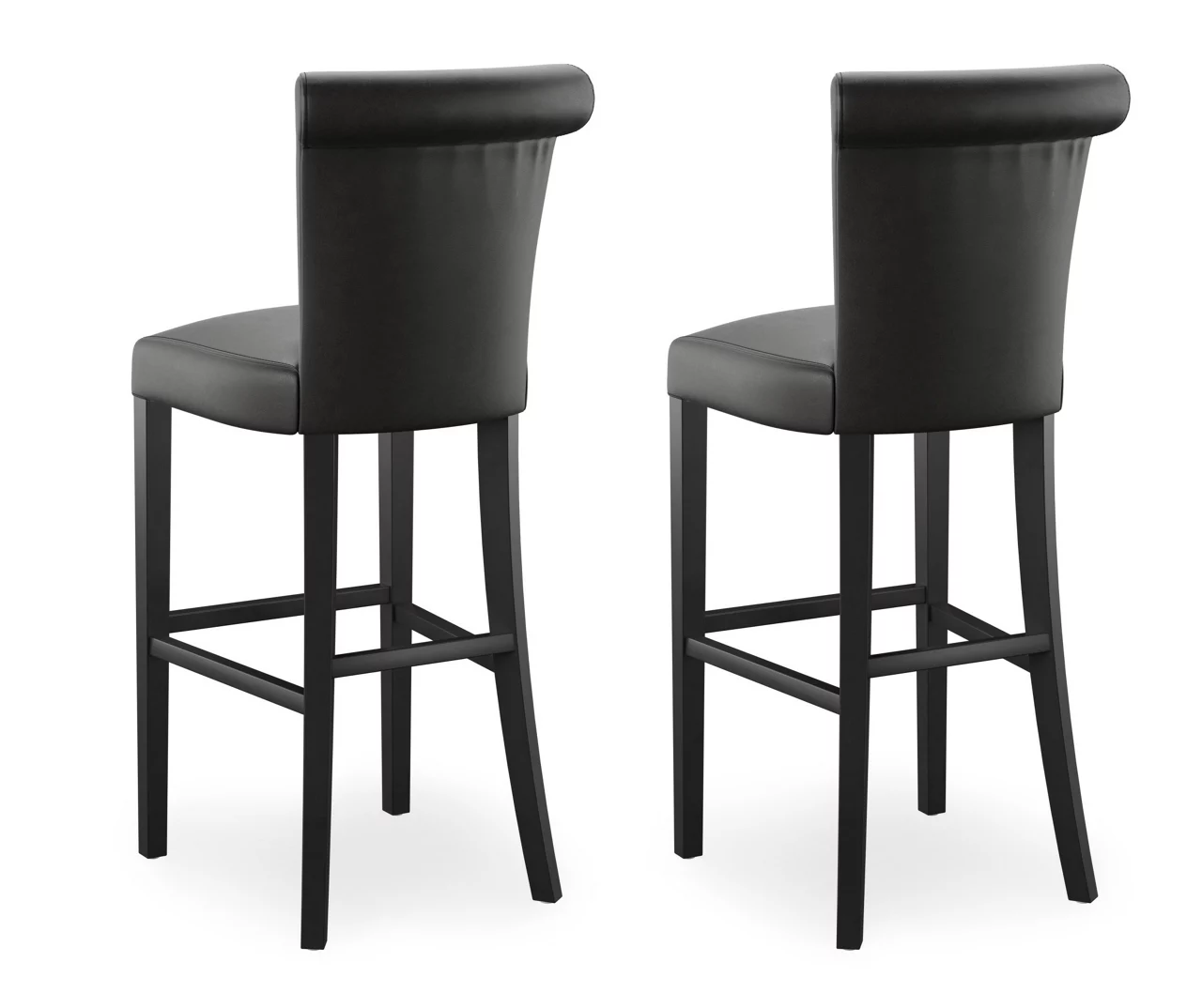 30" Black Faux Brushed Leather Bar Stools, 2-Pack - Image 8