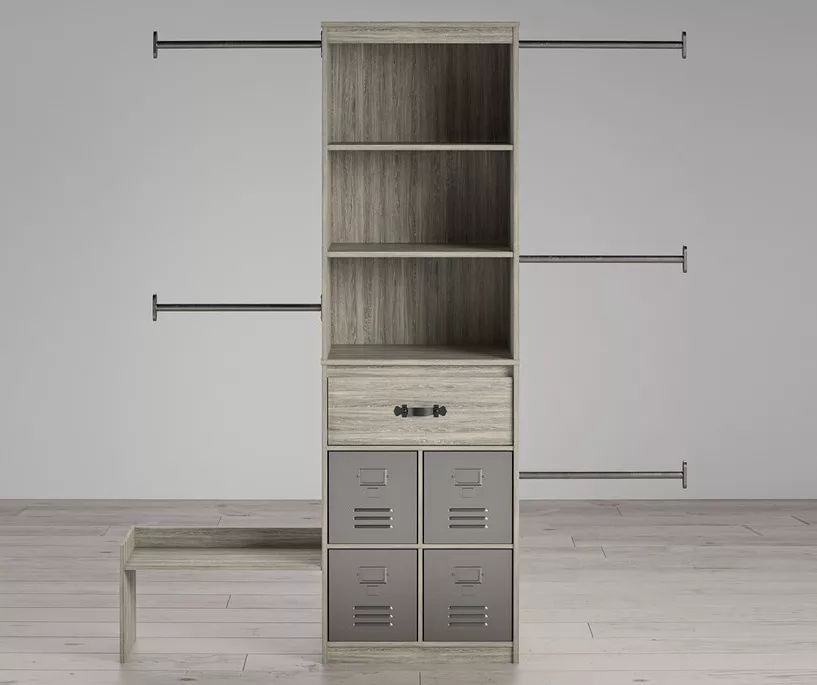 Nova Grow With Me Gray Oak Adjustable Closet Organizer - Image 2