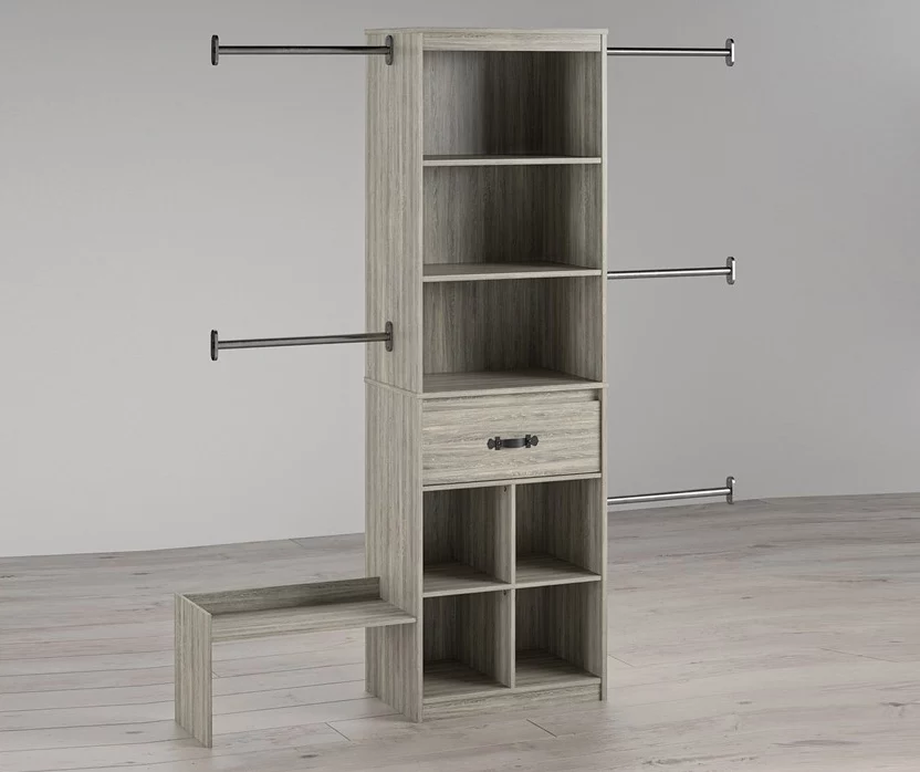 Nova Grow With Me Gray Oak Adjustable Closet Organizer - Image 4