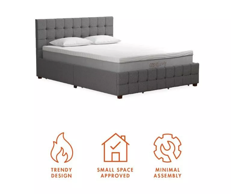 CosmoLiving Elizabeth Gray Linen Storage Bed - Image 3