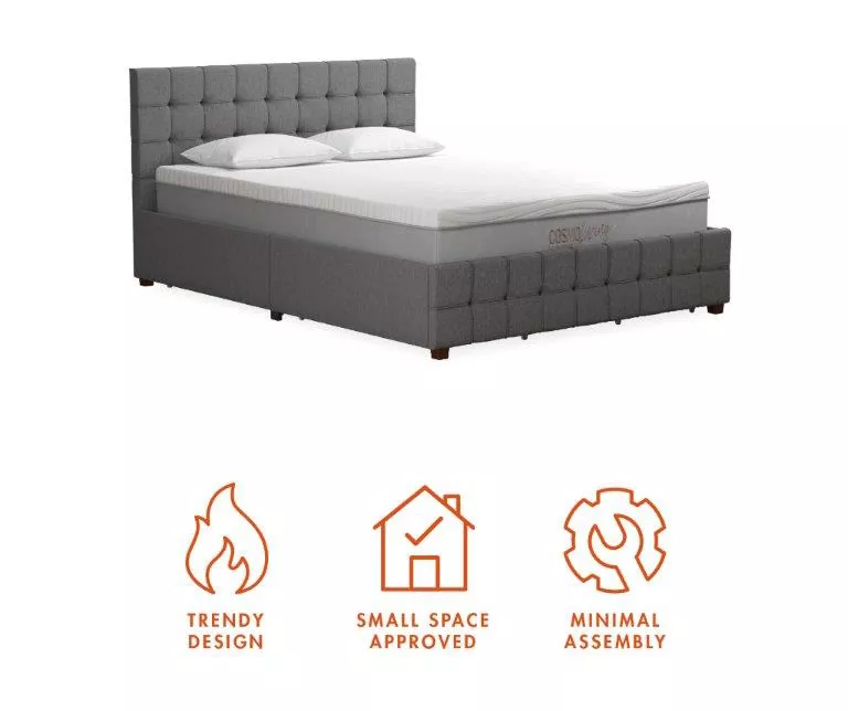 CosmoLiving Elizabeth Gray Linen Storage Bed - Image 10