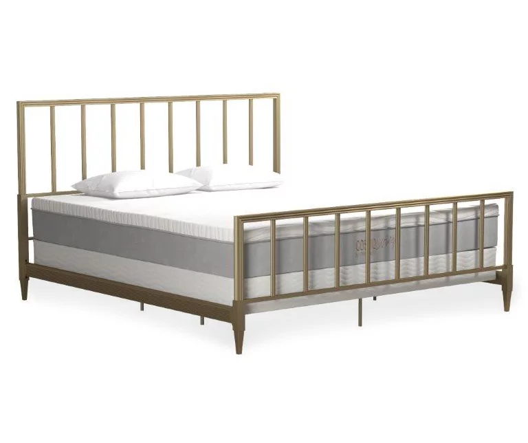 CosmoLiving Blair Brass Metal King Bed