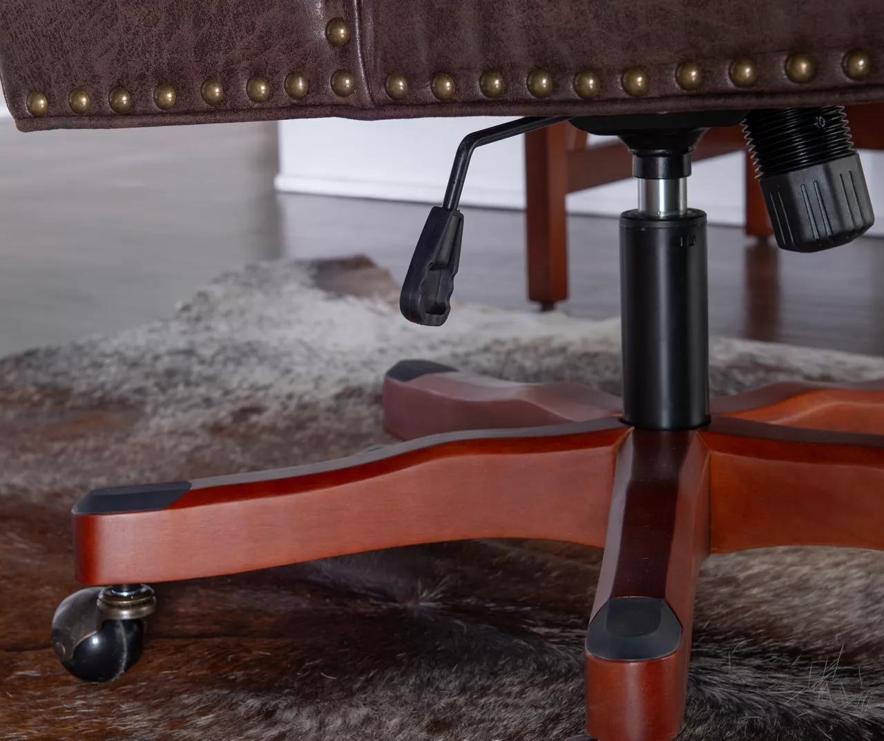 Austin Dark Walnut Upholstered Office Chair - Image 4