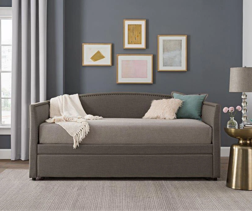 DHP Camila Gray Linen Twin Daybed - Image 3
