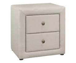 Monarch Linen Upholstered Nightstand