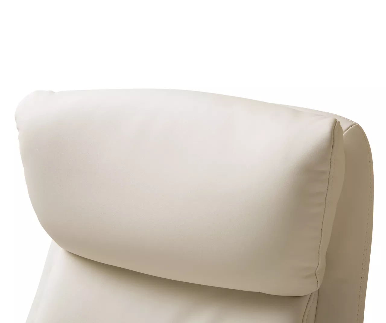 Cream Mid-Century Modern Faux Leather Executive Office Chair - Image 6