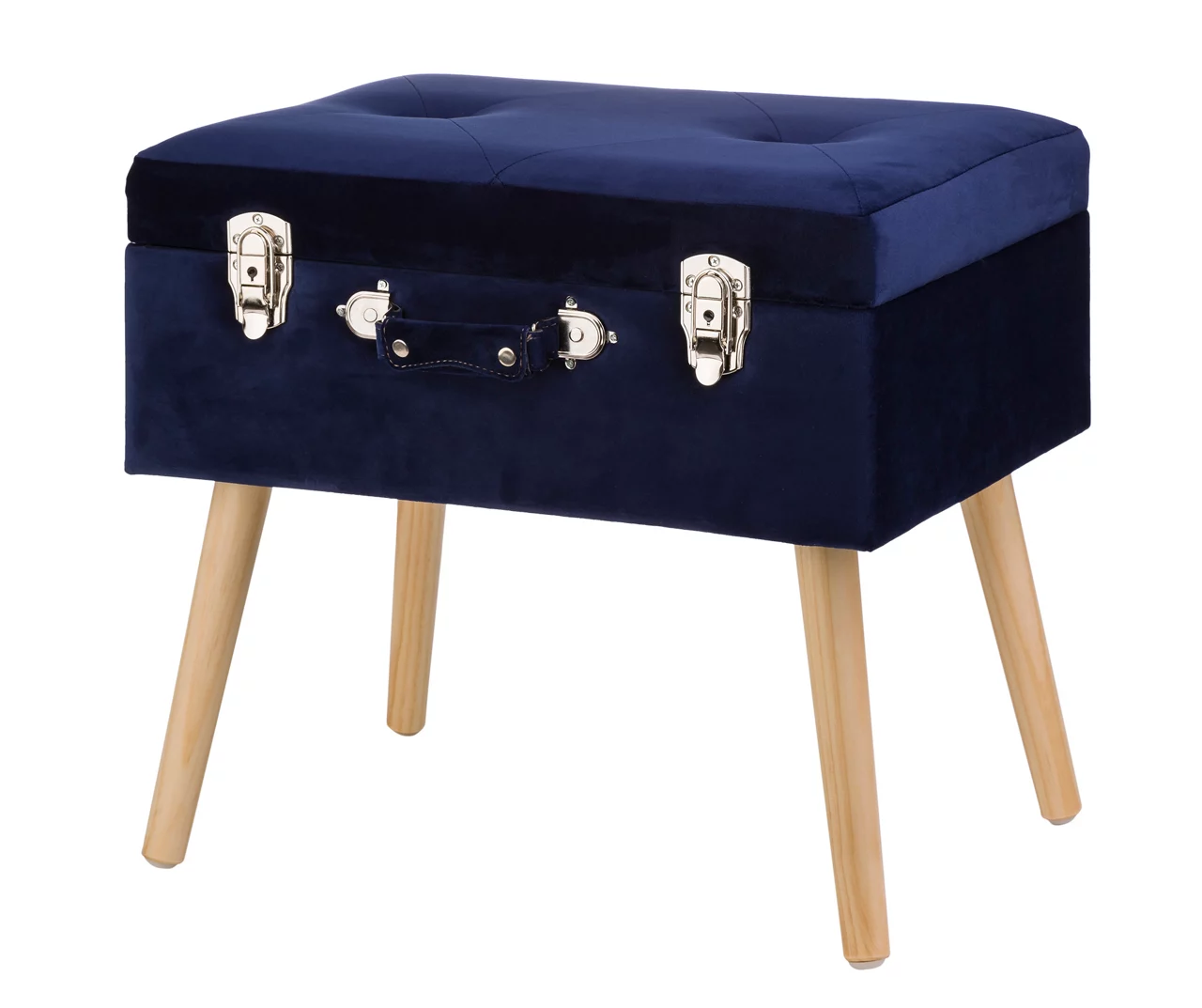 Glitzhome Velvet Suitcase Storage Stool - Image 2