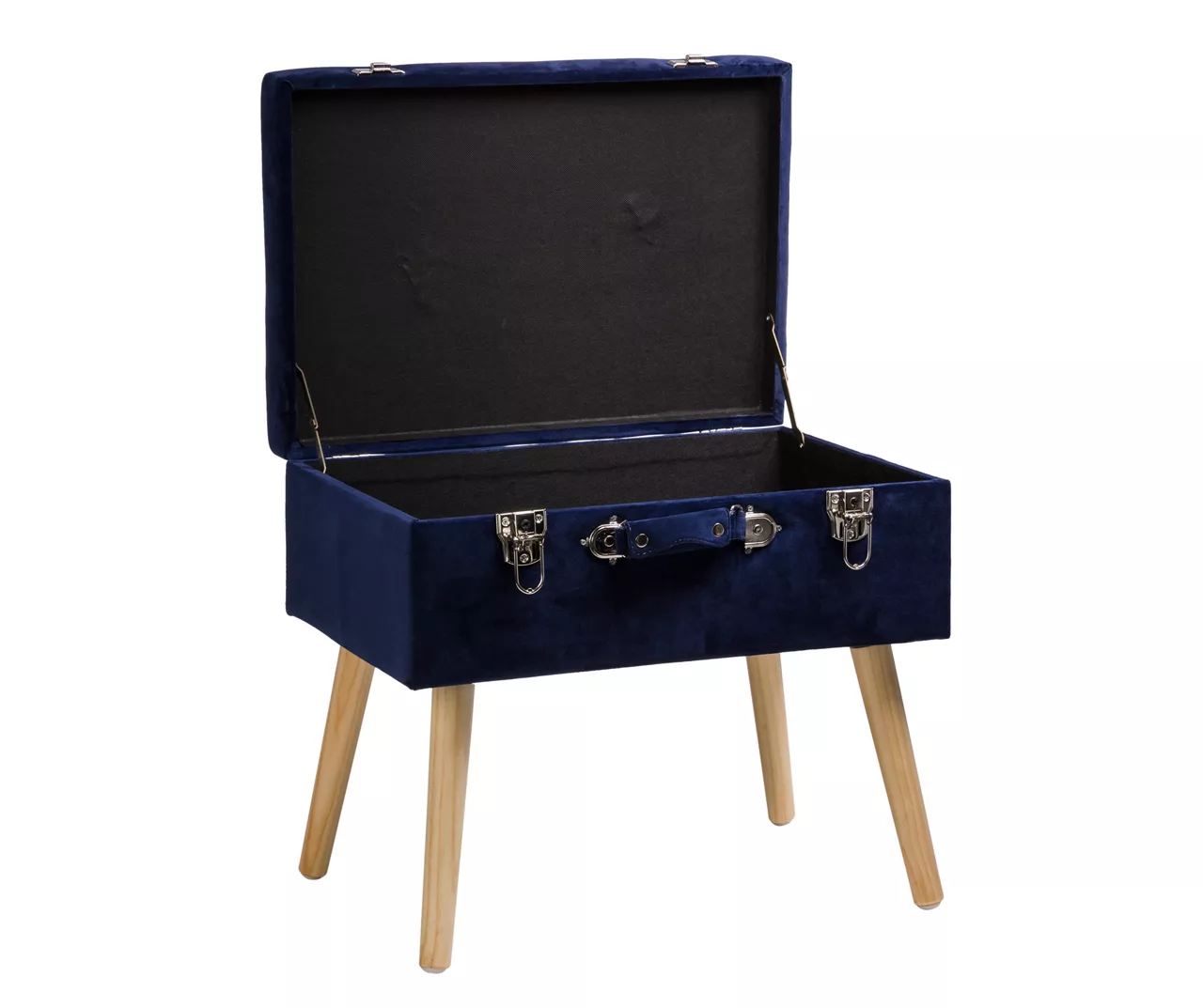 Glitzhome Velvet Suitcase Storage Stool - Image 11