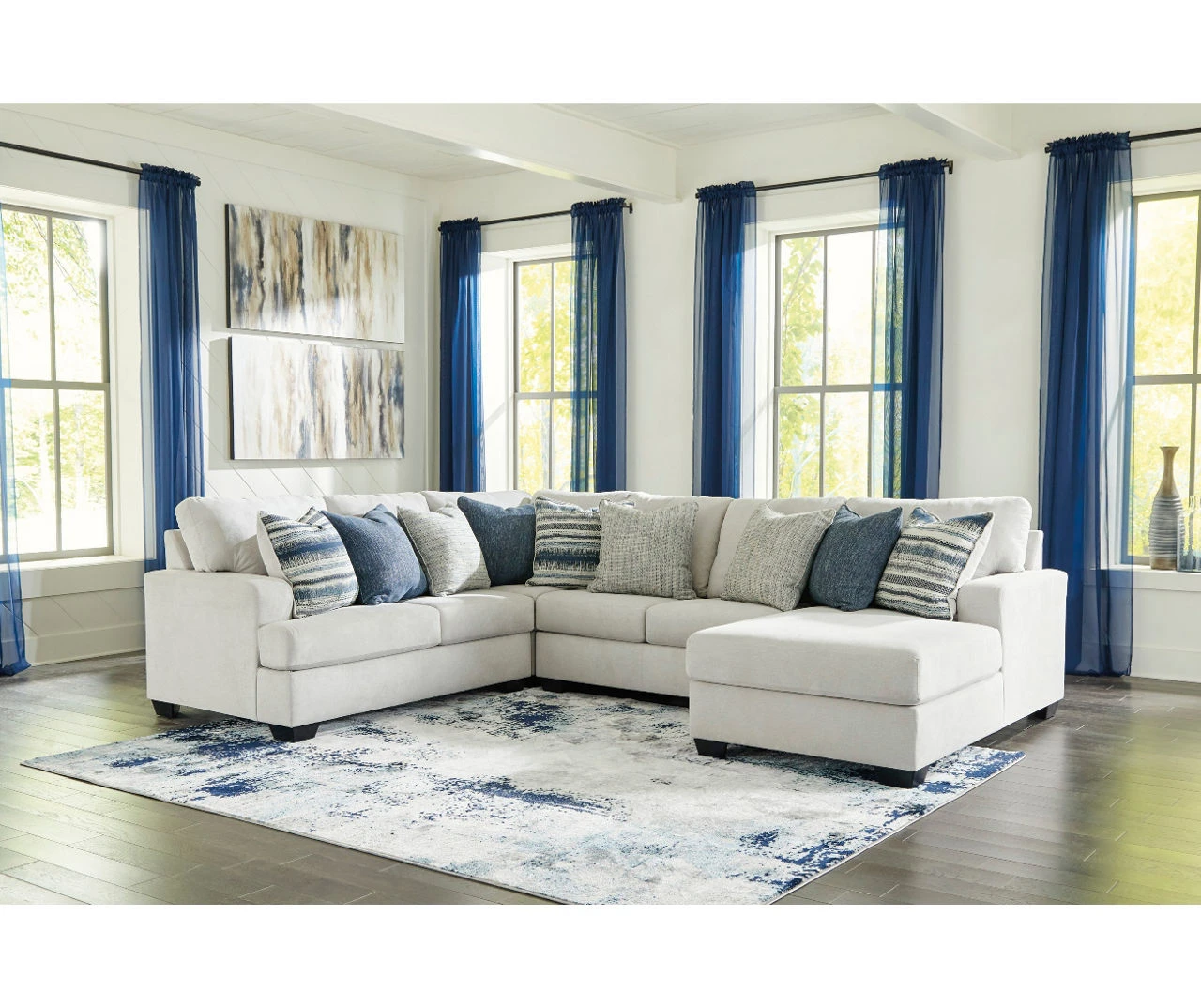 Signature Design By Ashley Lowder Stone 4-Piece Sectional With Right-Facing Chaise - Image 2